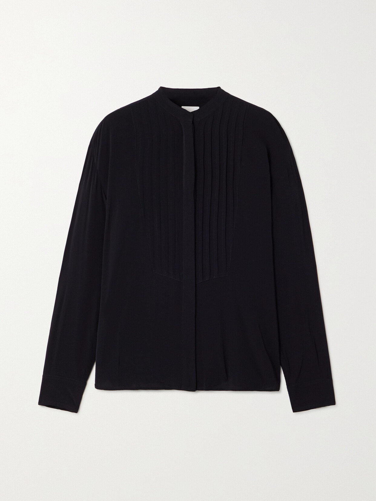 Isabel Marant Amel Pleated Crepe De Chine Shirt In Black