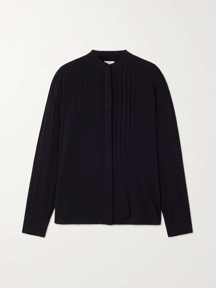 Isabel Marant Amel Pleated Crepe De Chine Shirt