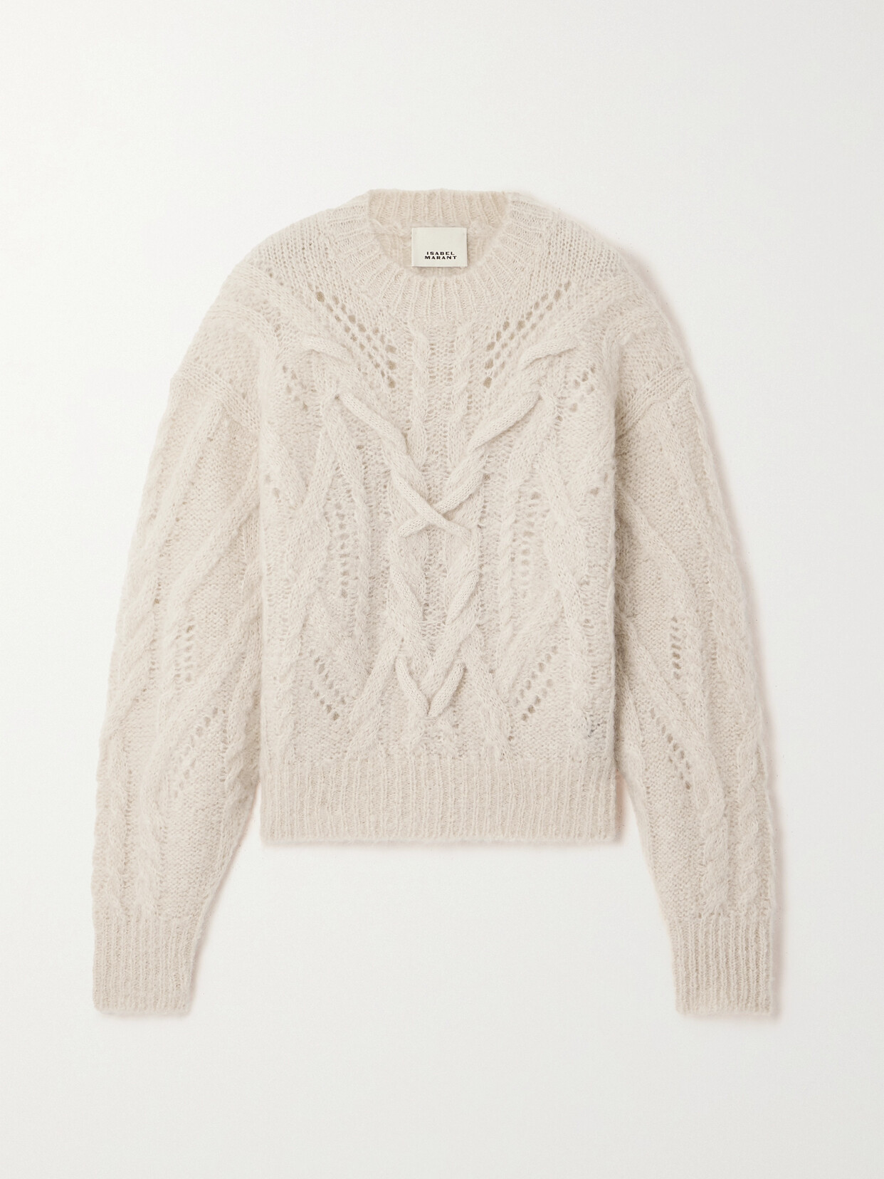 Isabel Marant - Eline Cable-knit Mohair-blend Sweater - Ecru