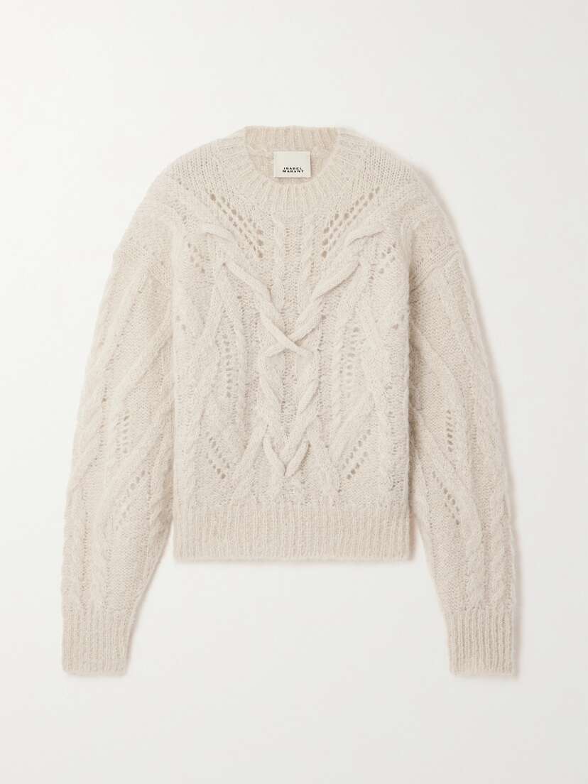 Isabel Marant Eline Cable-knit Mohair-blend Sweater