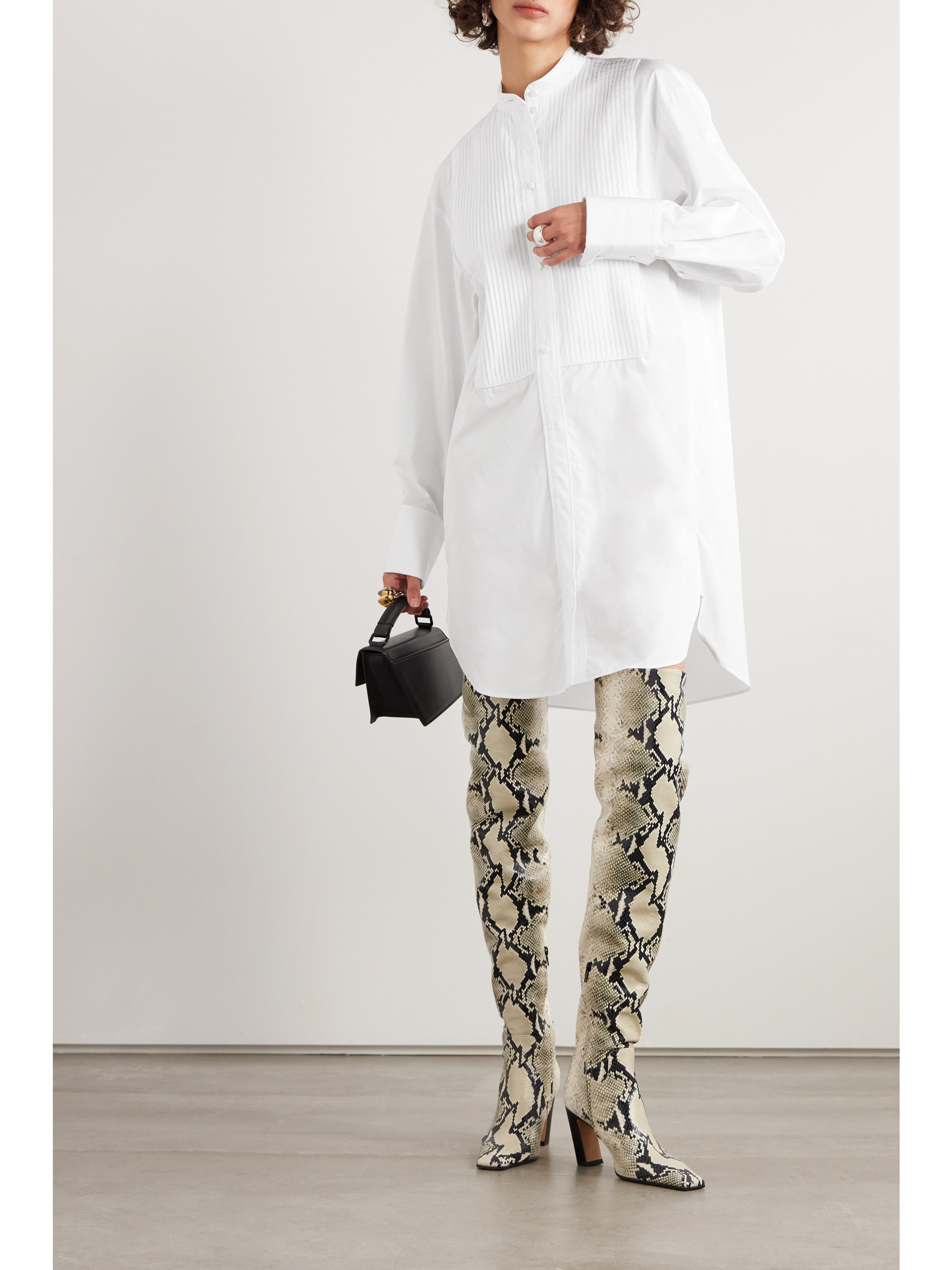 Isabel Marant Rineta pintucked cotton-poplin shirt dress