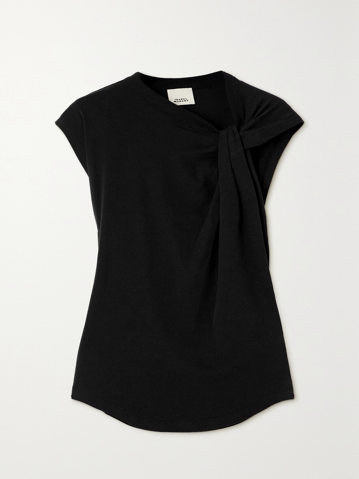 Isabel Marant - Nayda Knotted Cotton-jersey Top - Black