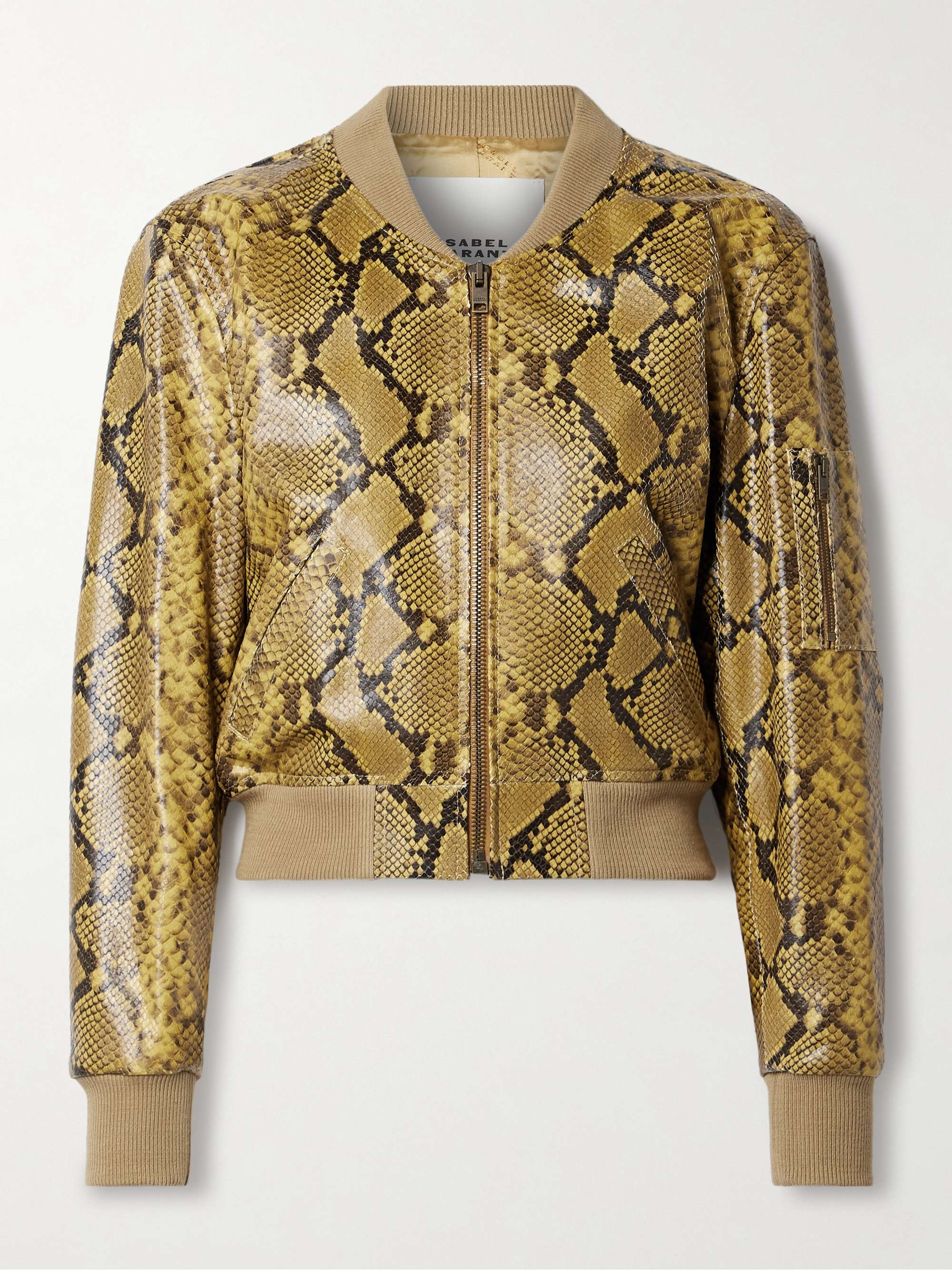 Cerem cropped snake effect leather jacket snake print FR34