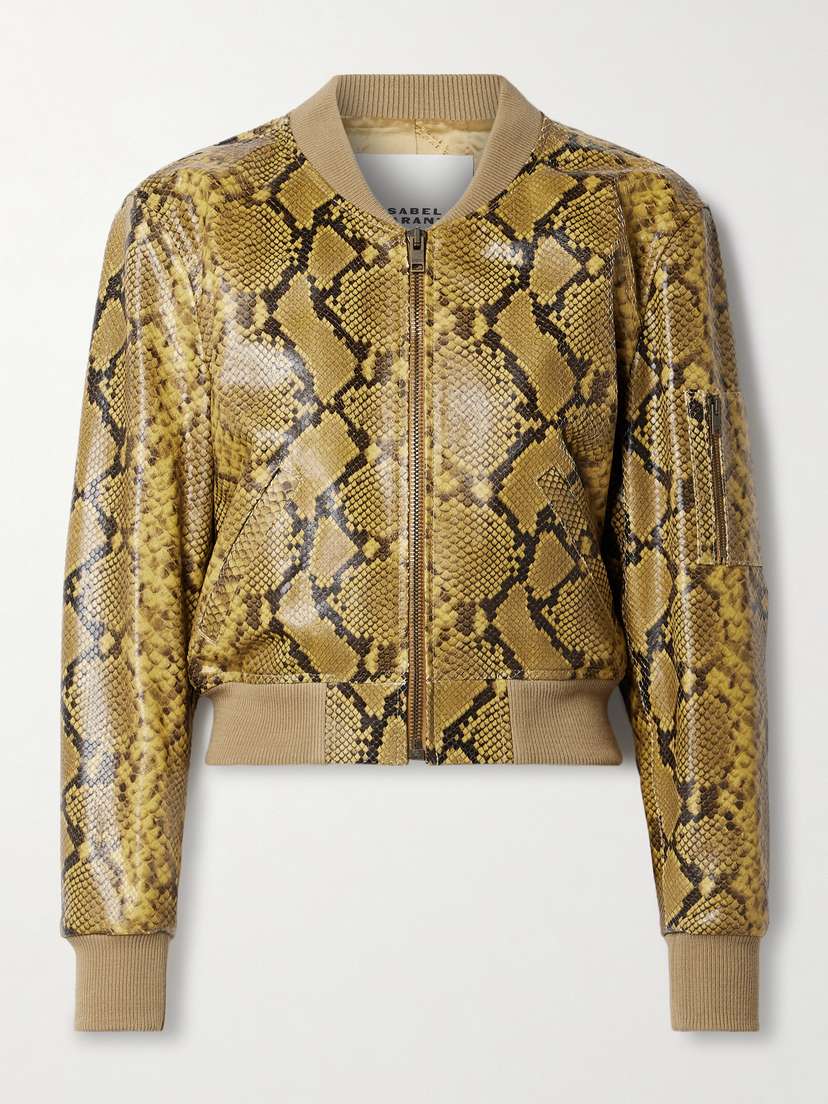 Isabel Marant Cerem Cropped Snake-effect Leather Jacket