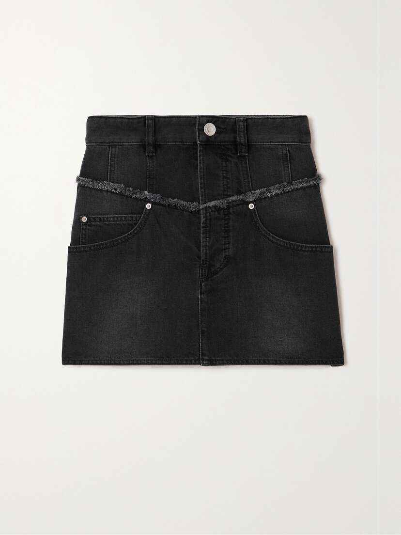 Isabel Marant Narjis Frayed Denim Mini Skirt