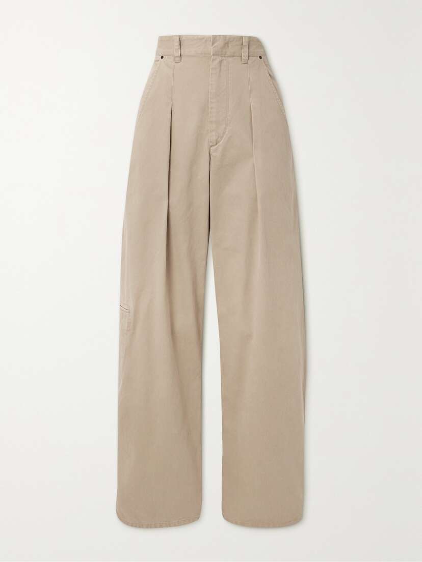 Isabel Marant Lenadi Pleated Cotton-canvas Wide-leg Pants
