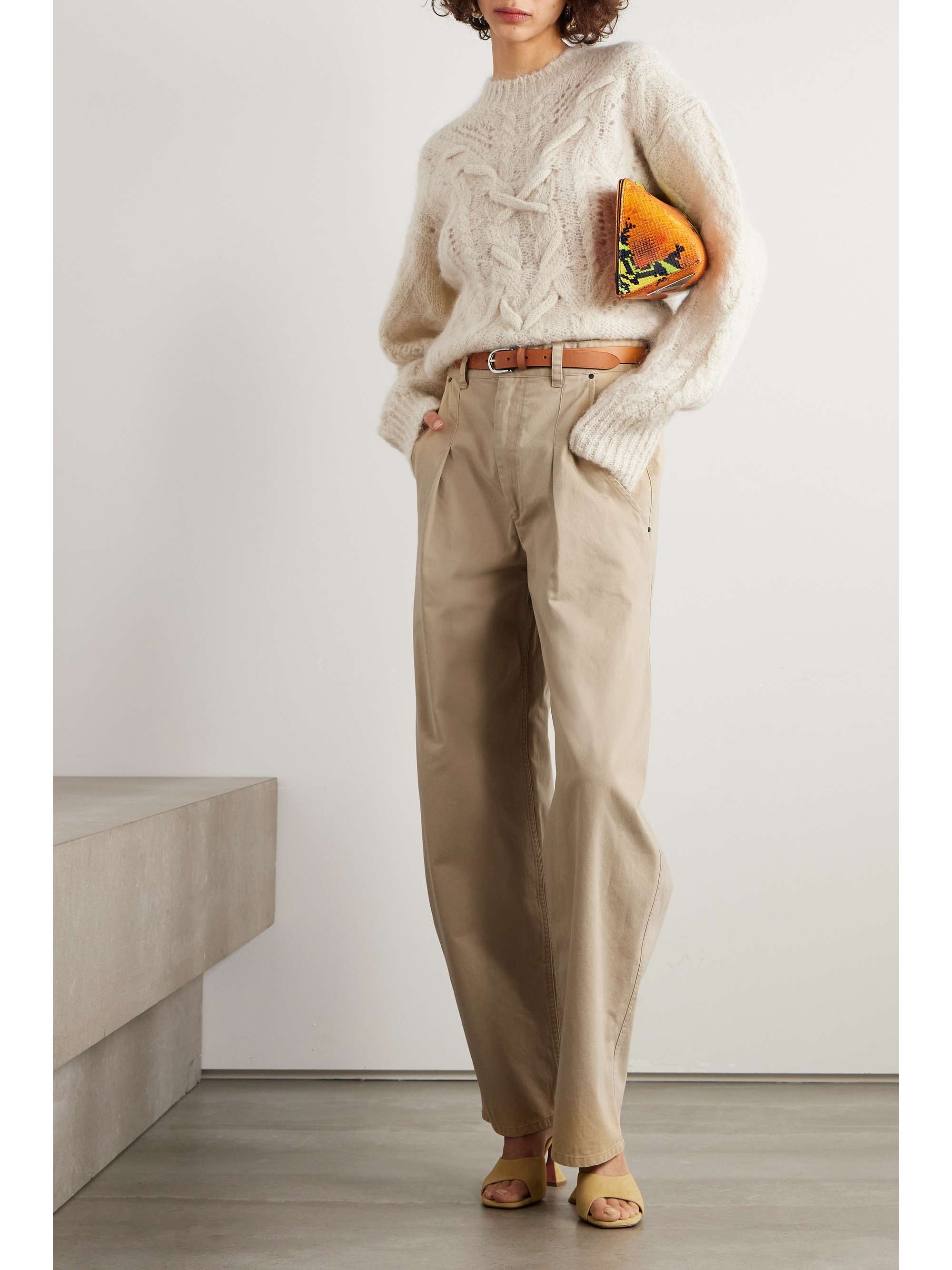 ISABEL MARANT Lenadi pleated cotton-canvas wide-leg pants