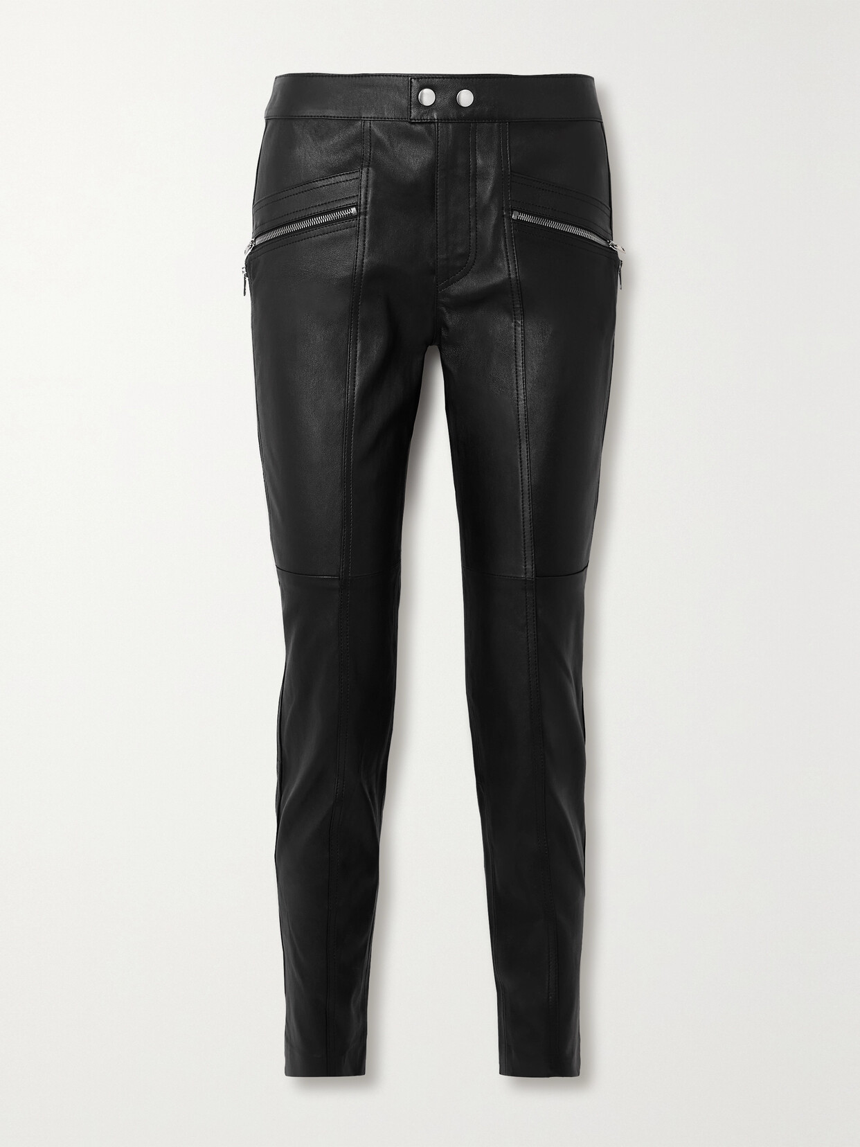 Isabel Marant - Hizilis Leather Slim-leg Pants - Black