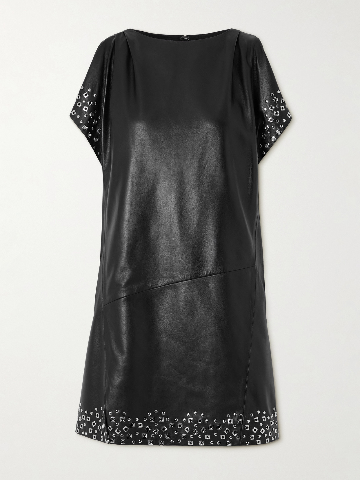 Isabel Marant Evani Embellished Leather Mini Dress - Black