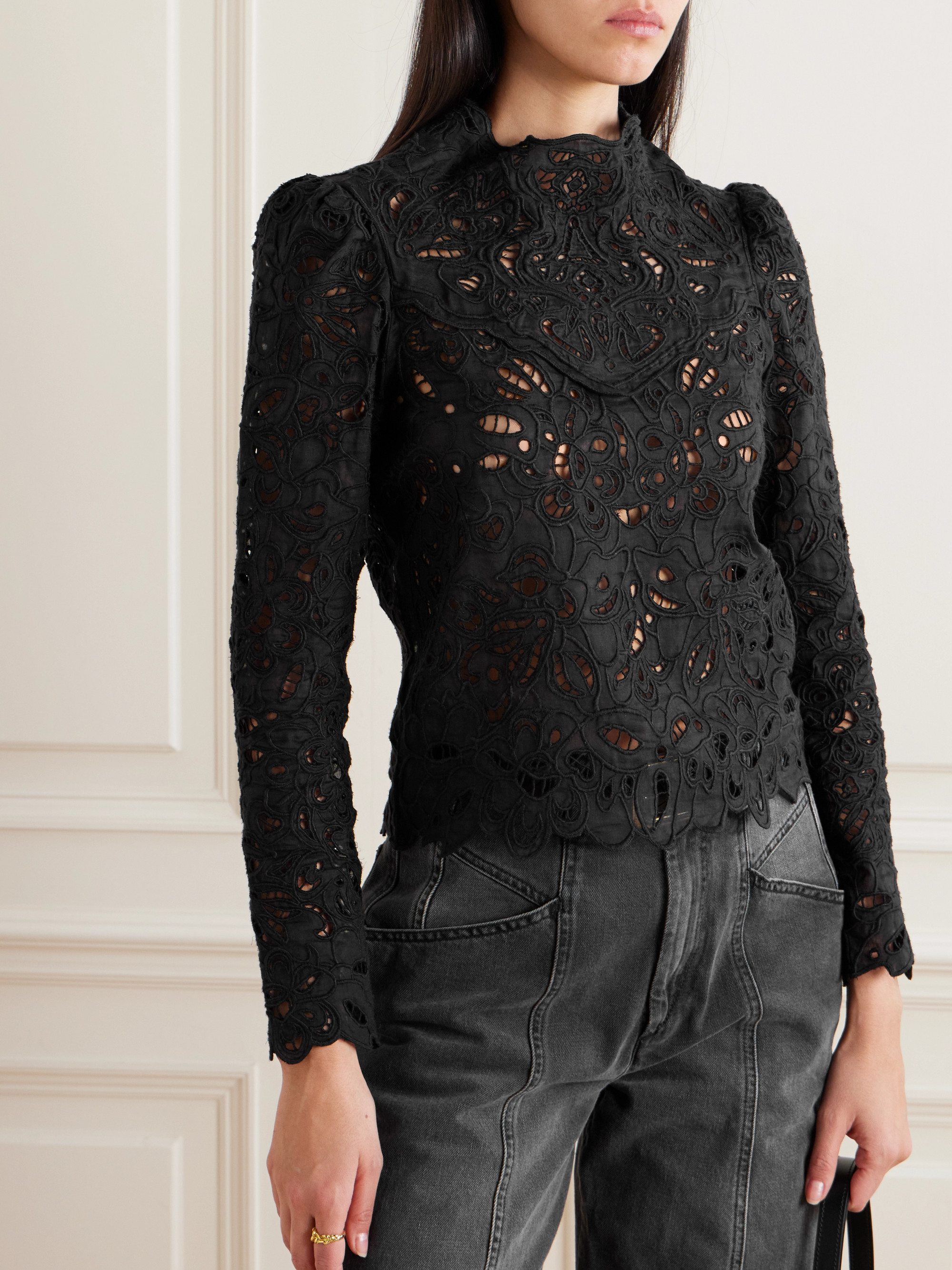 Isabel Marant - Delphi broderie anglaise ramie blouse | Plush
