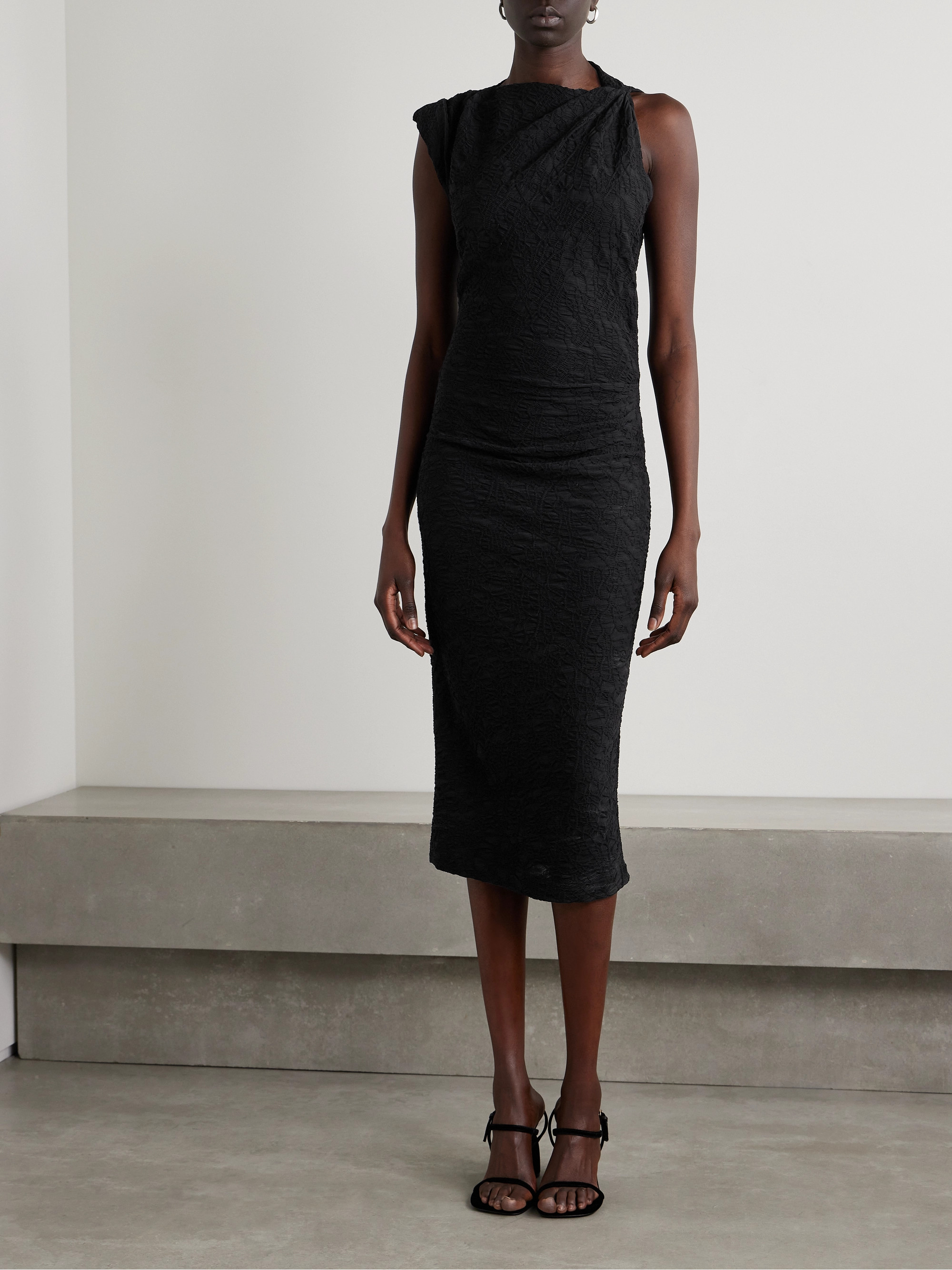 Isabel Marant Franzy ruched cotton-blend jacquard-knit maxi dress