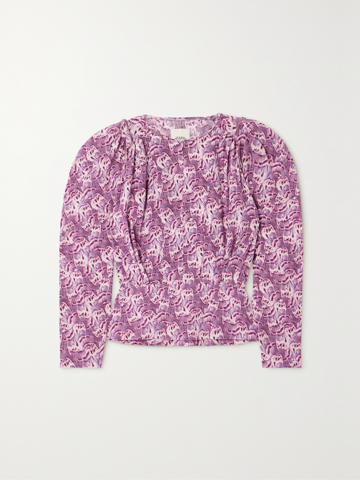 Isabel Marant - Zarga Printed Silk-blend Crepe De Chine Blouse - Purple