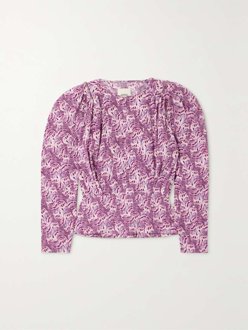 Isabel Marant Zarga Printed Silk-blend Crepe De Chine Blouse