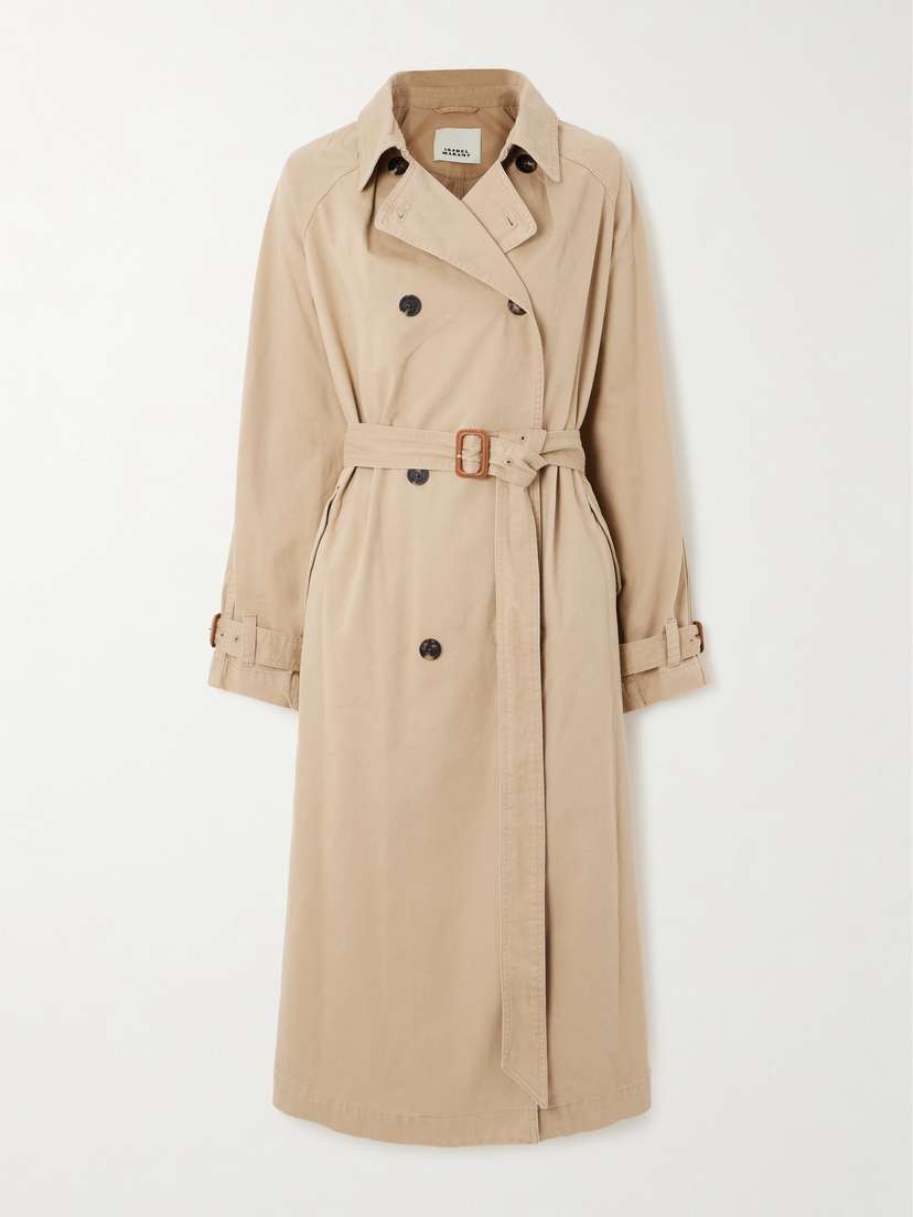 Isabel Marant Belted Double-breasted Cotton-gabardine Trench