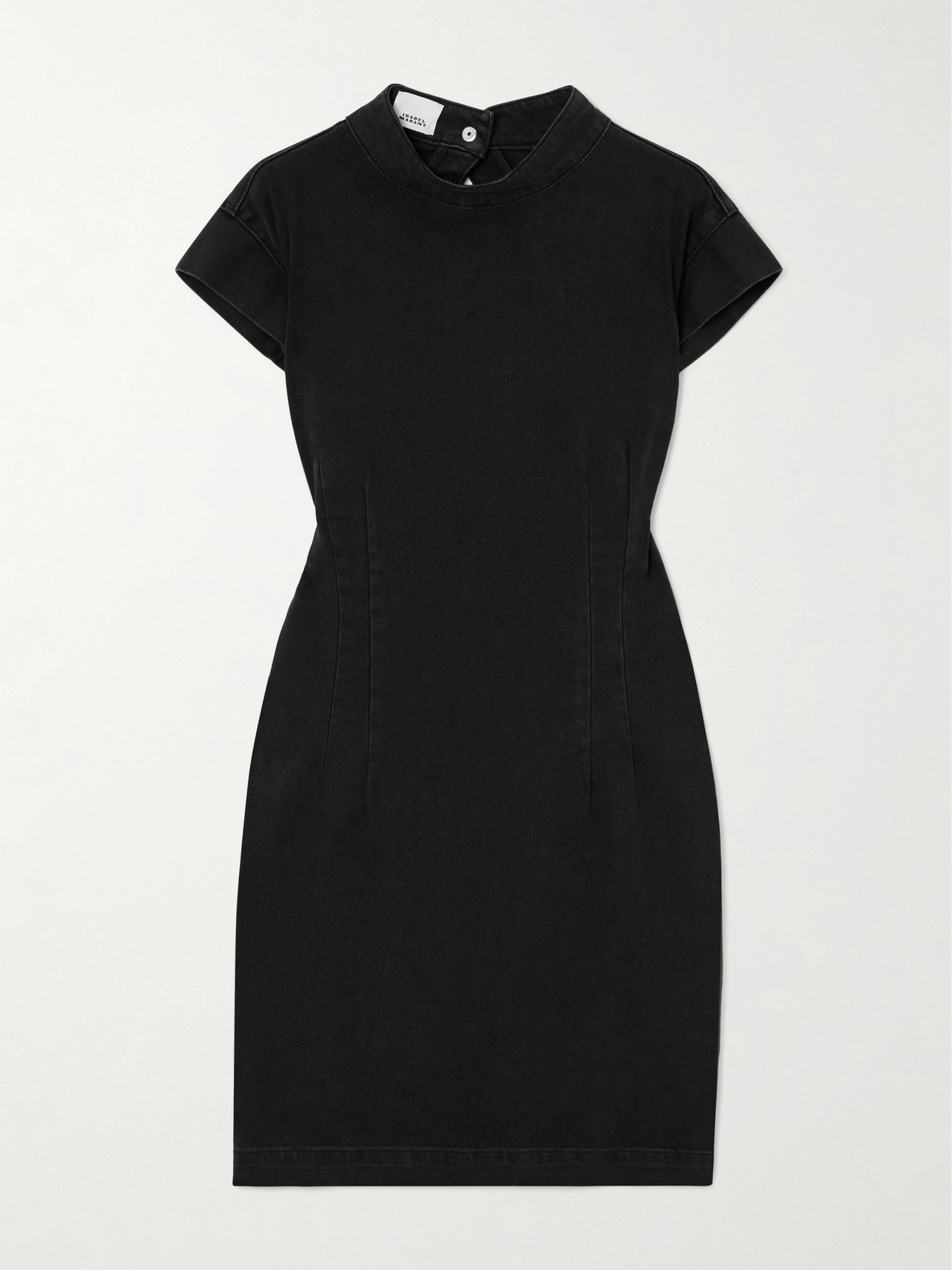 Isabel Marant Nina Open Back Denim Mini Dress In Black