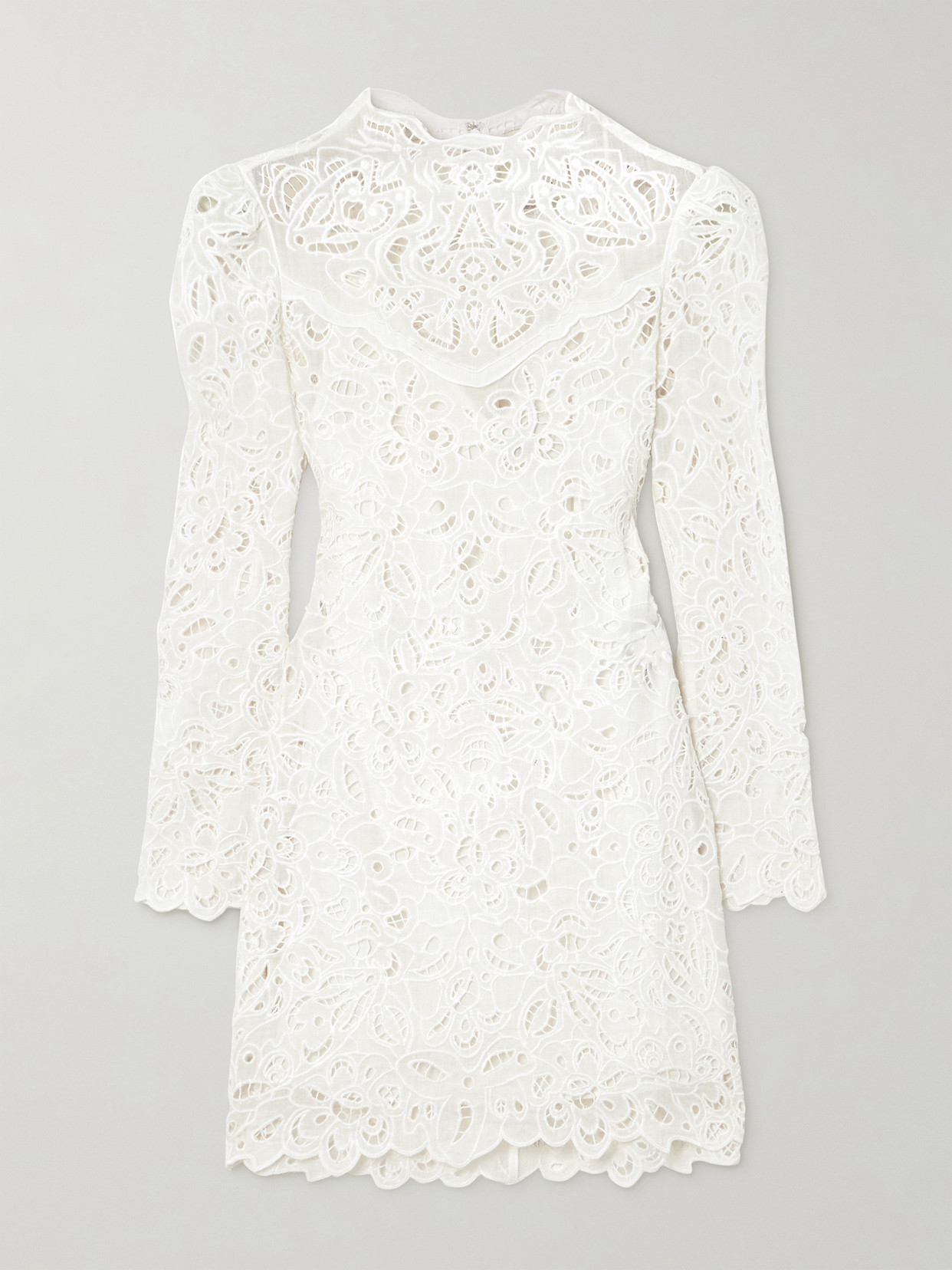 Shop Isabel Marant Daphne Broderie Anglaise Ramie Mini Dress In White