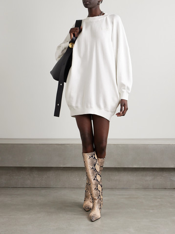 Isabel Marant Tenery embroidered cotton-jersey mini dress