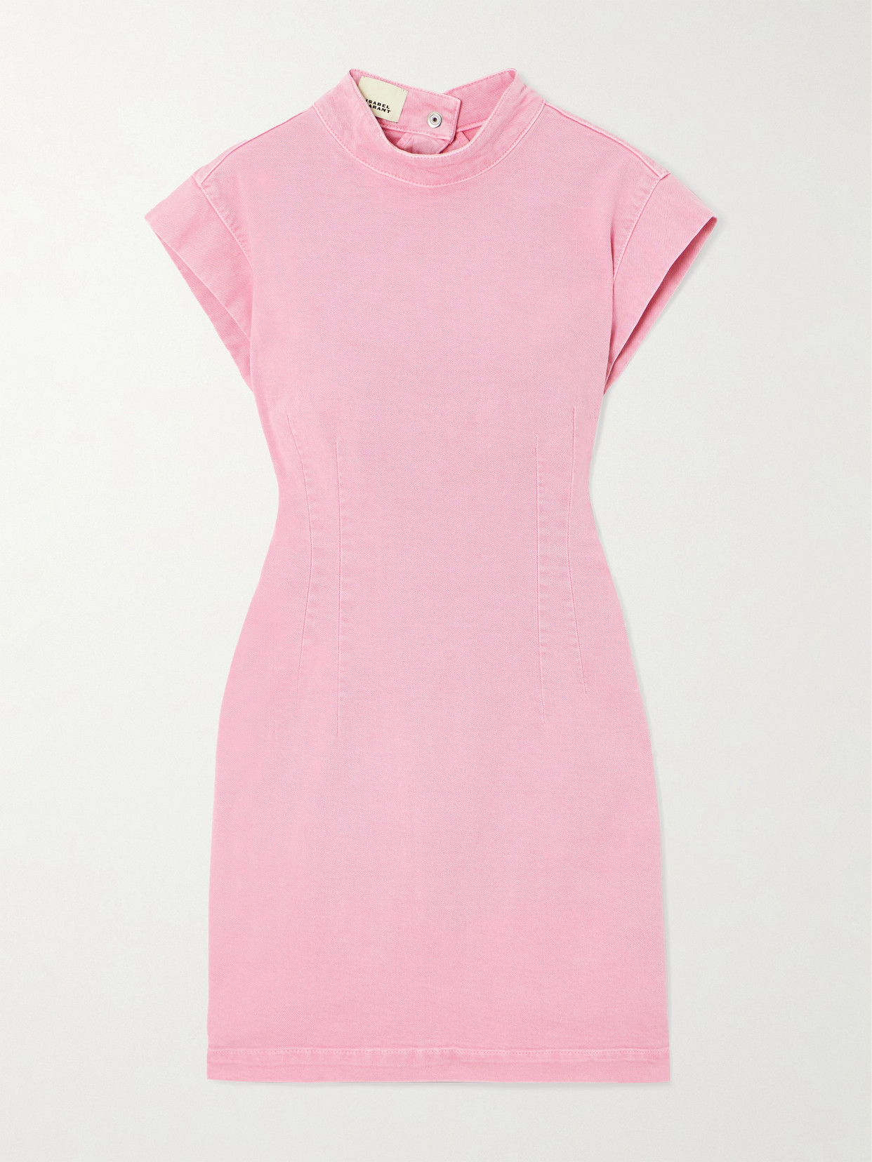 Isabel Marant Nina Open-back Denim Mini Dress In Pink