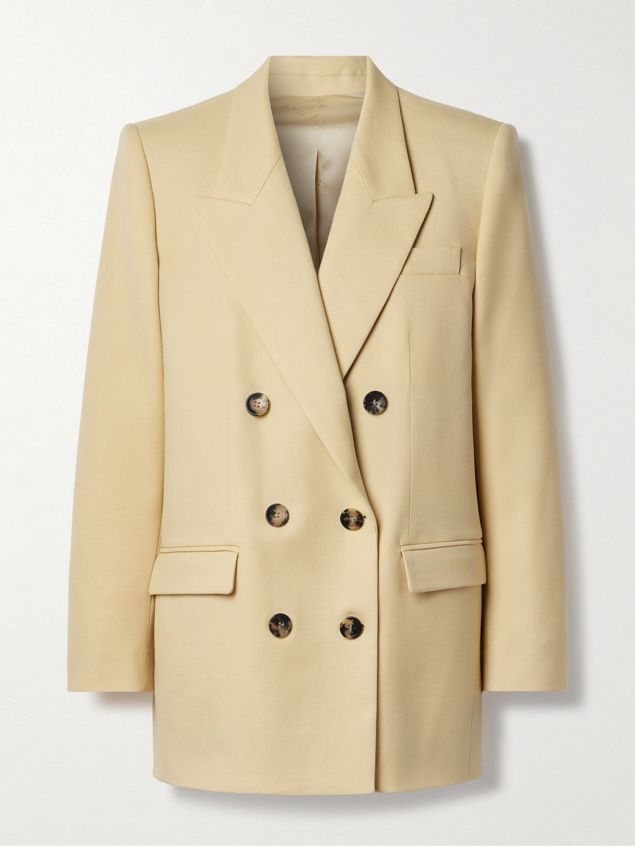 Isabel Marant Nevimea Double-breasted Wool-twill Blazer - Yellow