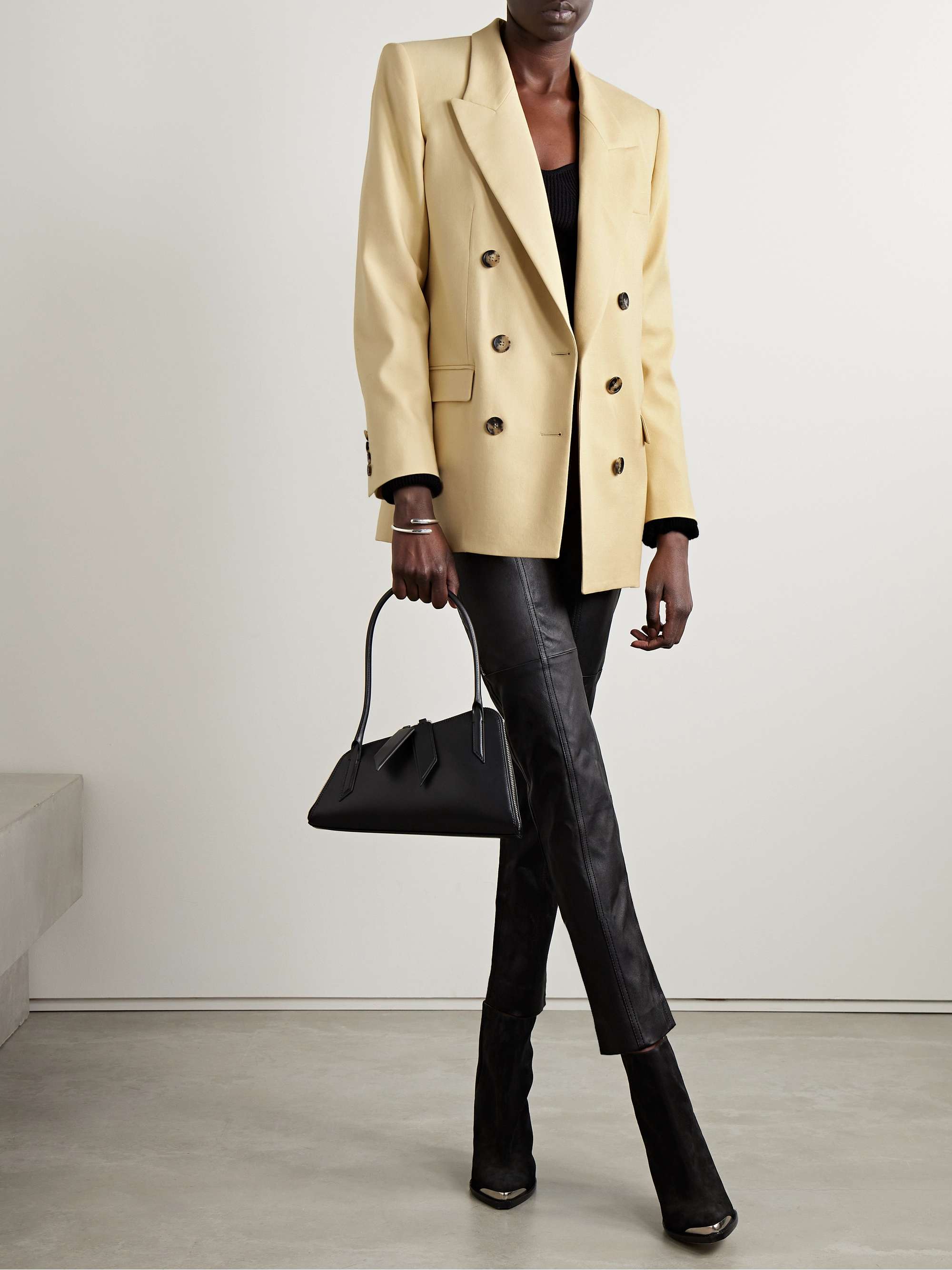Nevimea double breasted wool twill blazer