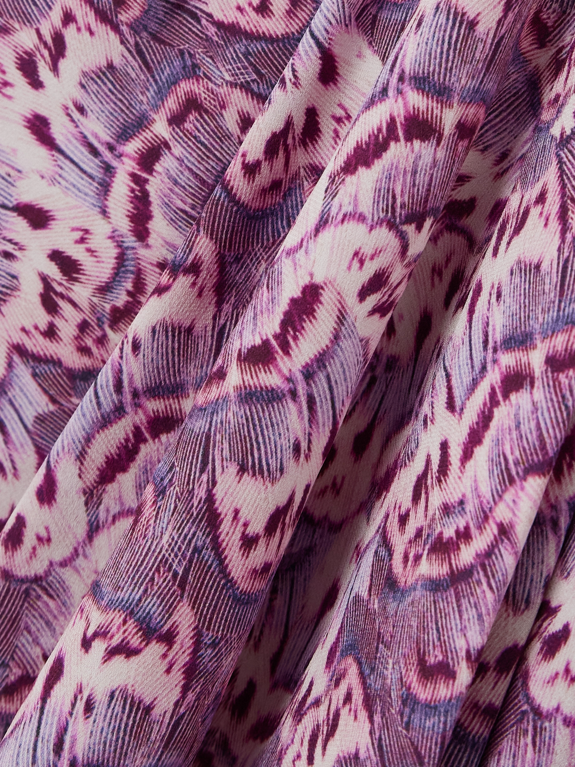 Isabel Marant Usmara gathered ruffled printed stretch-silk mini dress thumbnail