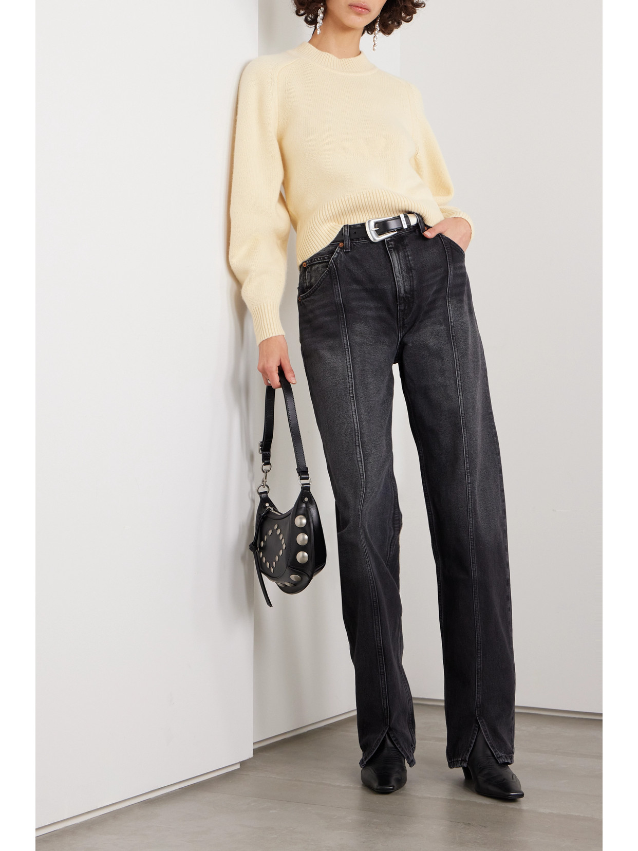 Isabel Marant Leandra Merino Wool And Cashmere-blend Sweater In Yellow