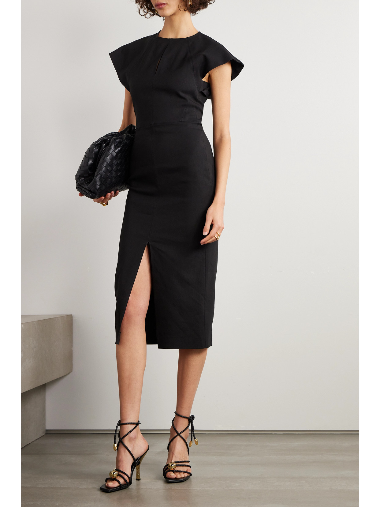 Shop Isabel Marant Mirna Hemp-blend Midi Dress In Black