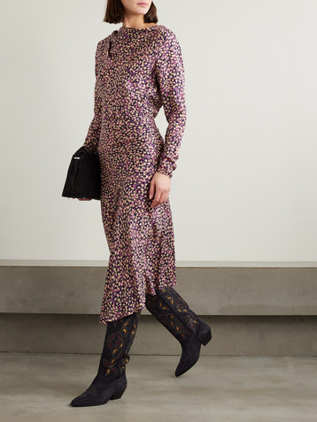 Isabel Marant Ulani asymmetric gathered crepe midi dress