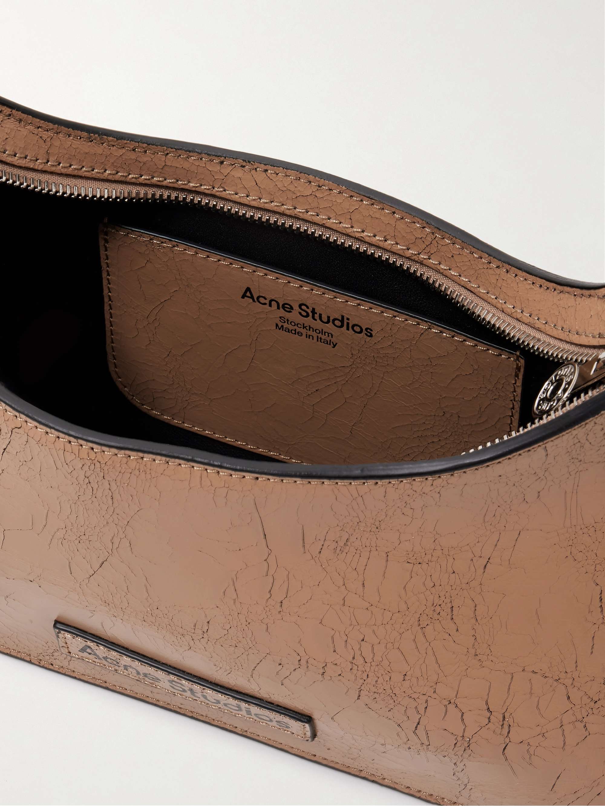 ACNE STUDIOS Mini cracked-leather shoulder bag | NET-A-PORTER ACNE STUDIOS Mini cracked-leather shoulder bag | NET-A-PORTER