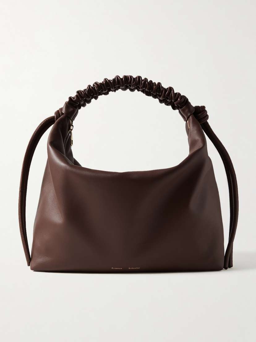 Proenza Schouler Knotted Ruched Leather Shoulder Bag