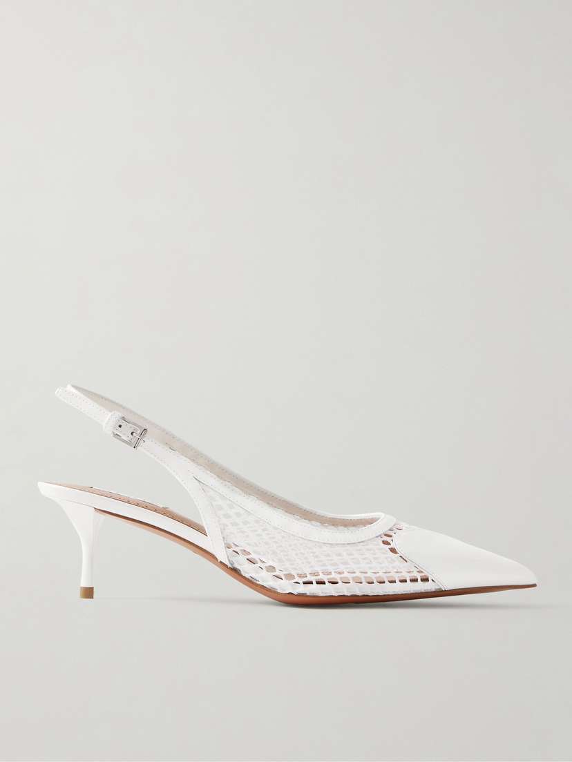 Alaïa Le Coeur 55 Mesh And Patent-leather Slingback Pumps
