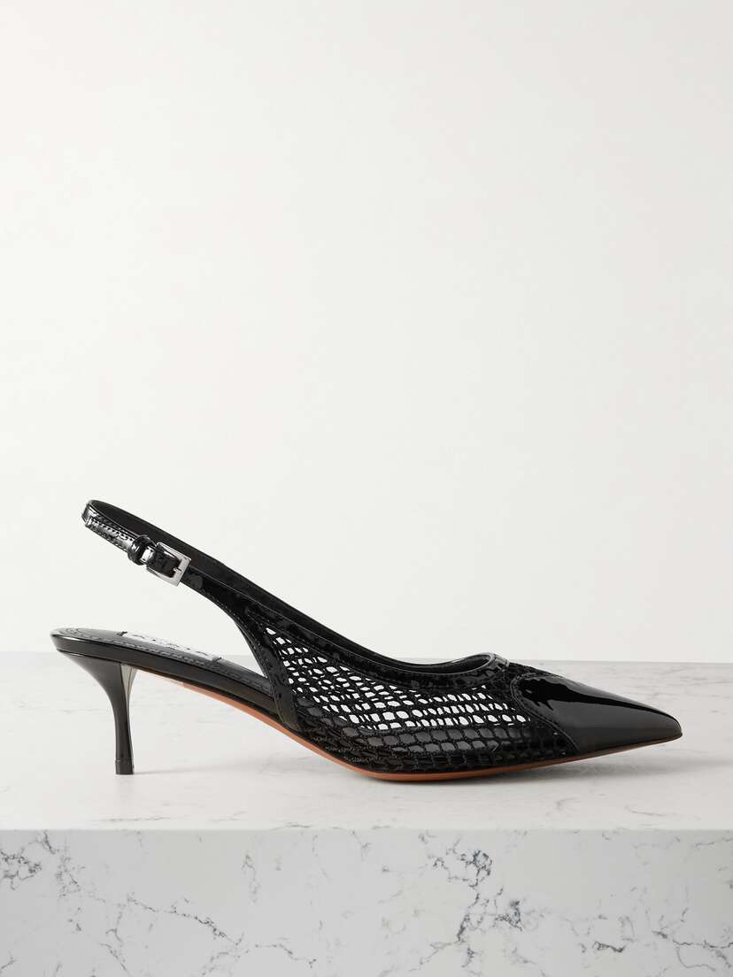 Alaïa Le Coeur 55 Mesh And Patent-leather Slingback Pumps