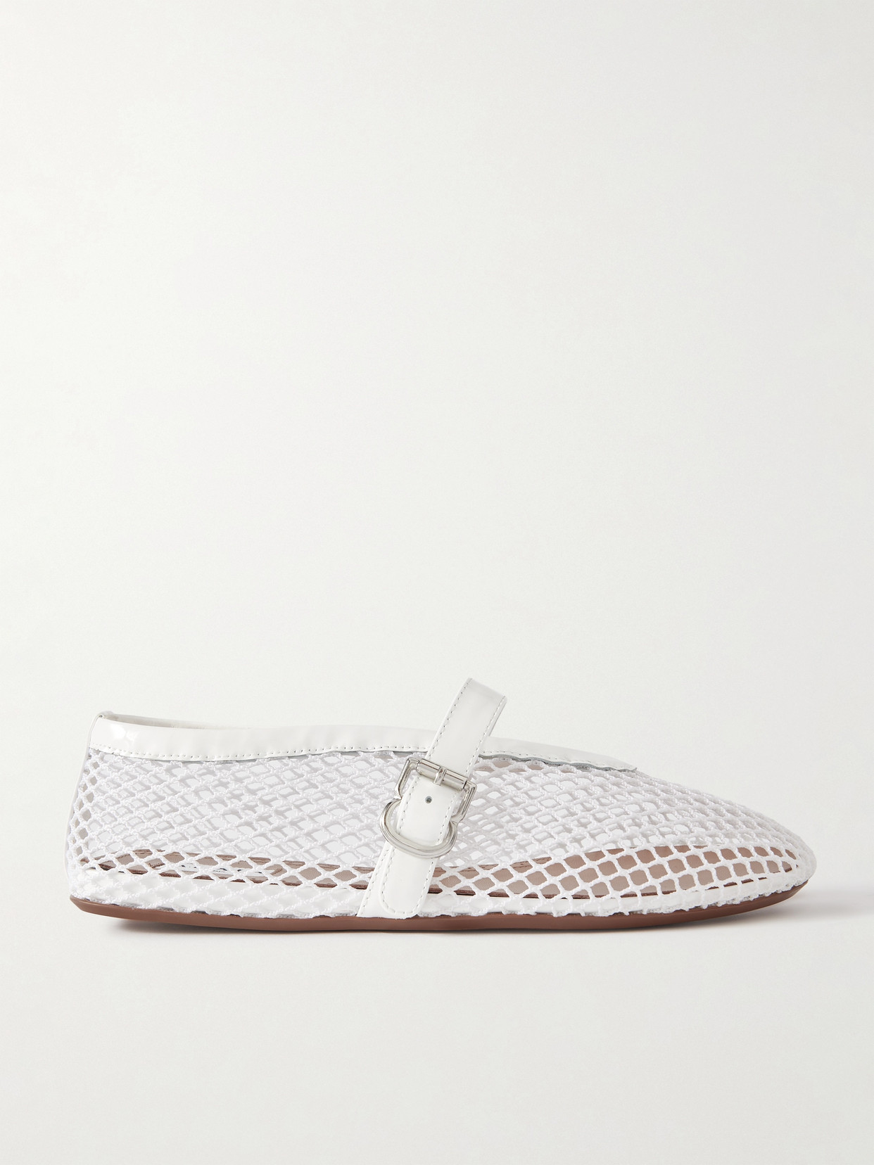 Alaïa Patent Leather-trimmed Mesh Ballet Flats