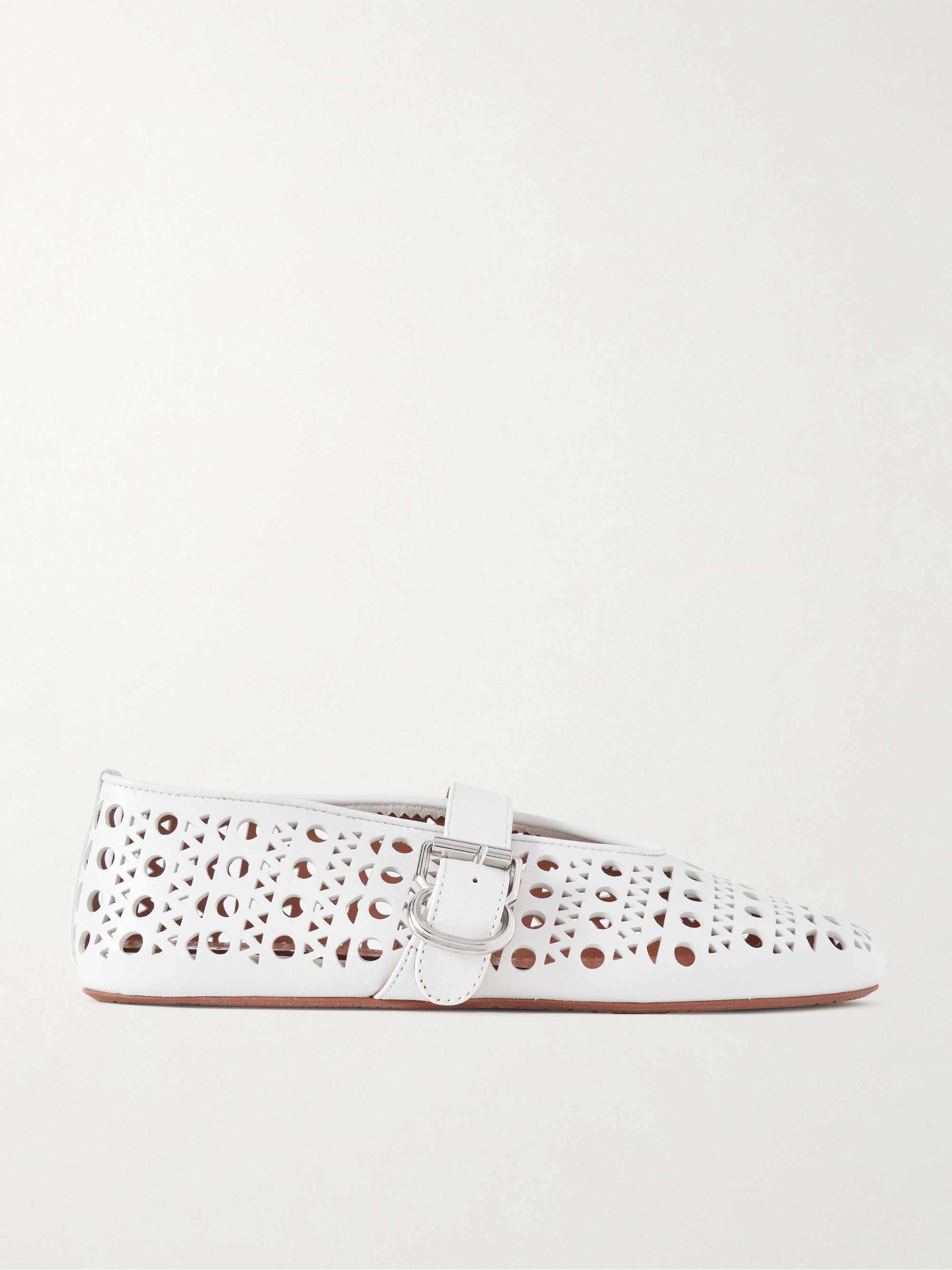 Perforated leather ballet flats