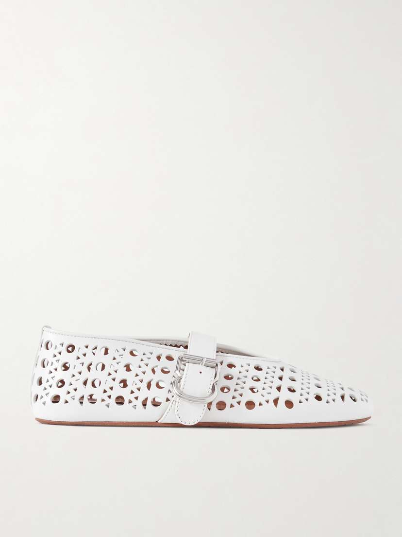 Alaïa Perforated Leather Ballet Flats