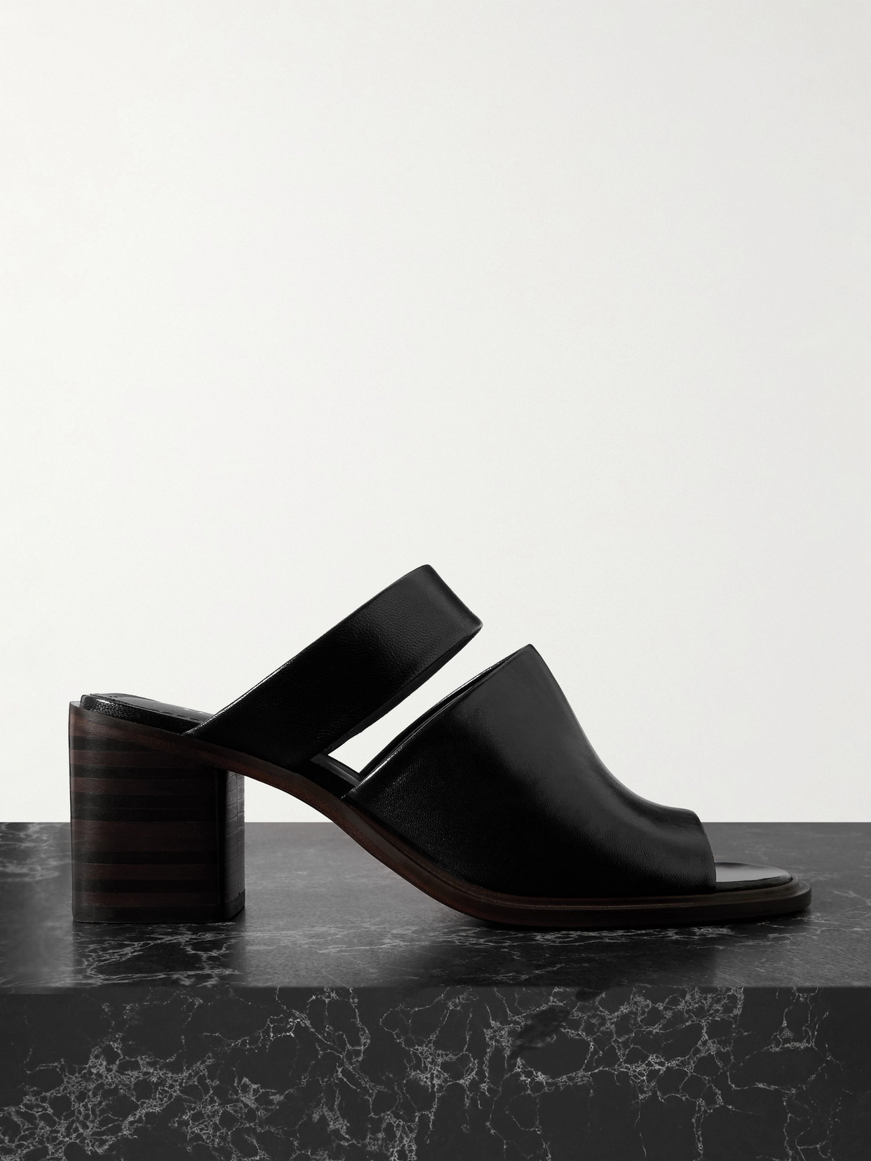 Lemaire Leather Mules In Black