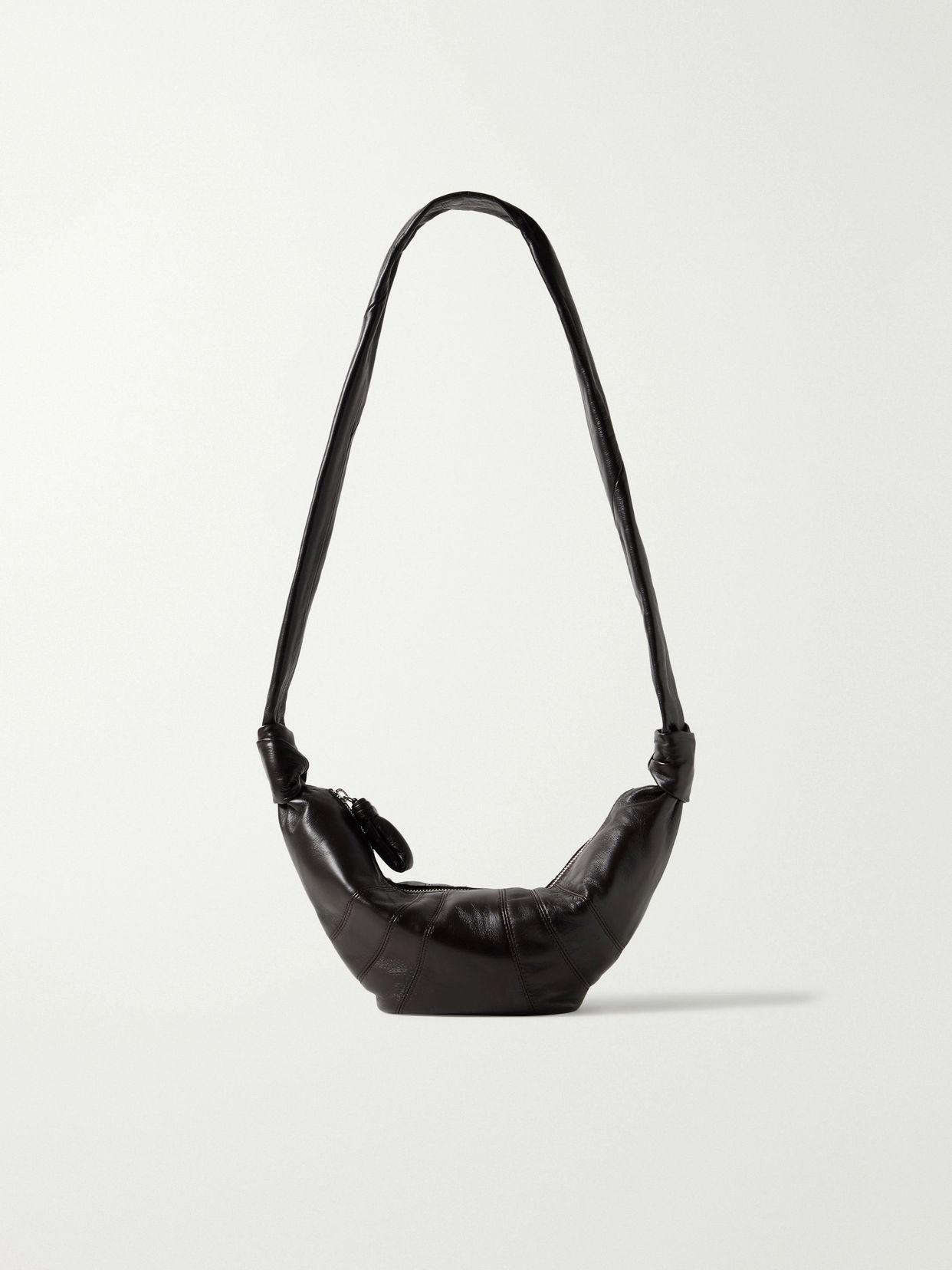 croissant small paneled leather shoulder bag