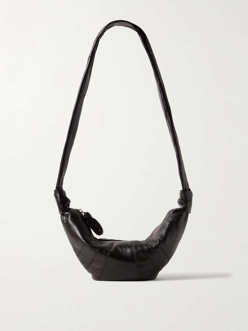 Lemaire Croissant Small Paneled Leather Shoulder Bag