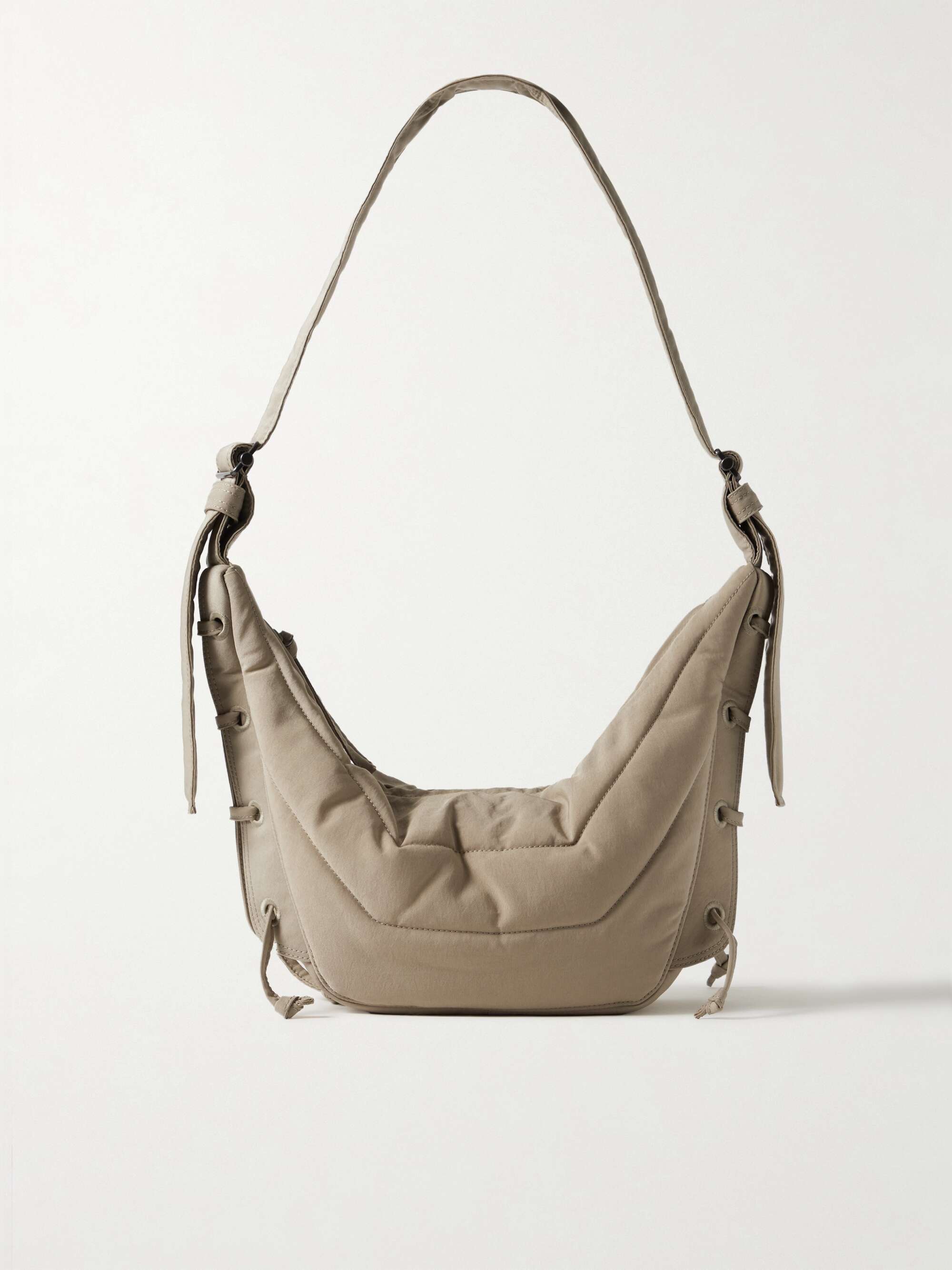 LEMAIRE Soft Game small lace-up padded quilted canvas shoulder bag  