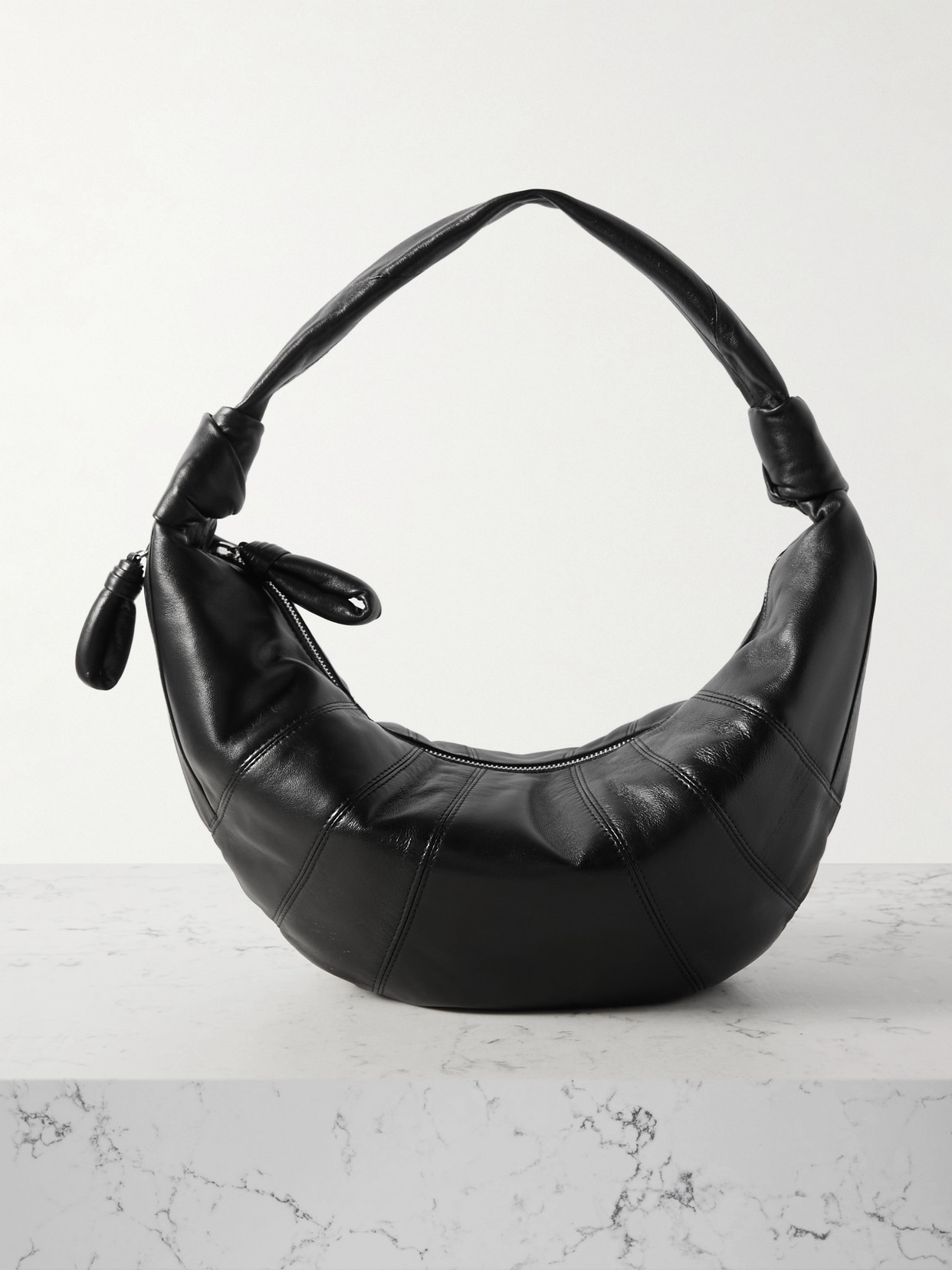 LEMAIRE - Fortune Croissant Knotted Leather Shoulder Bag - Black