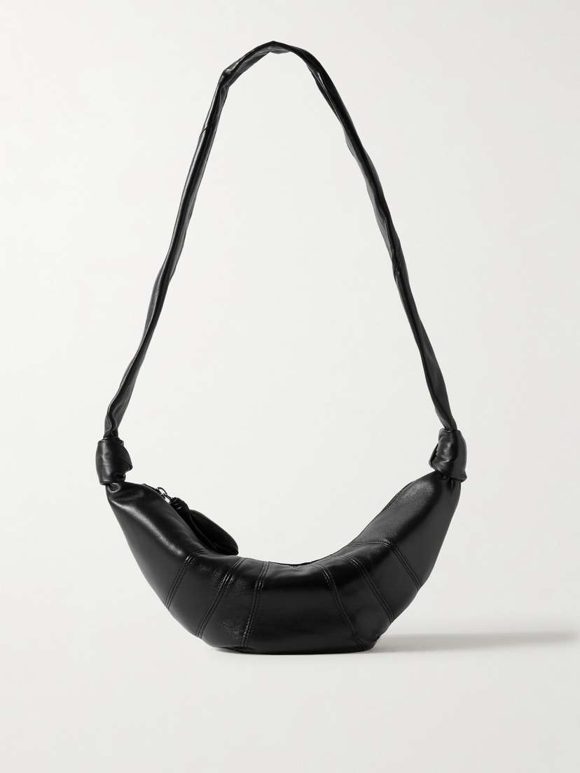 Lemaire Croissant Small Paneled Leather Shoulder Bag