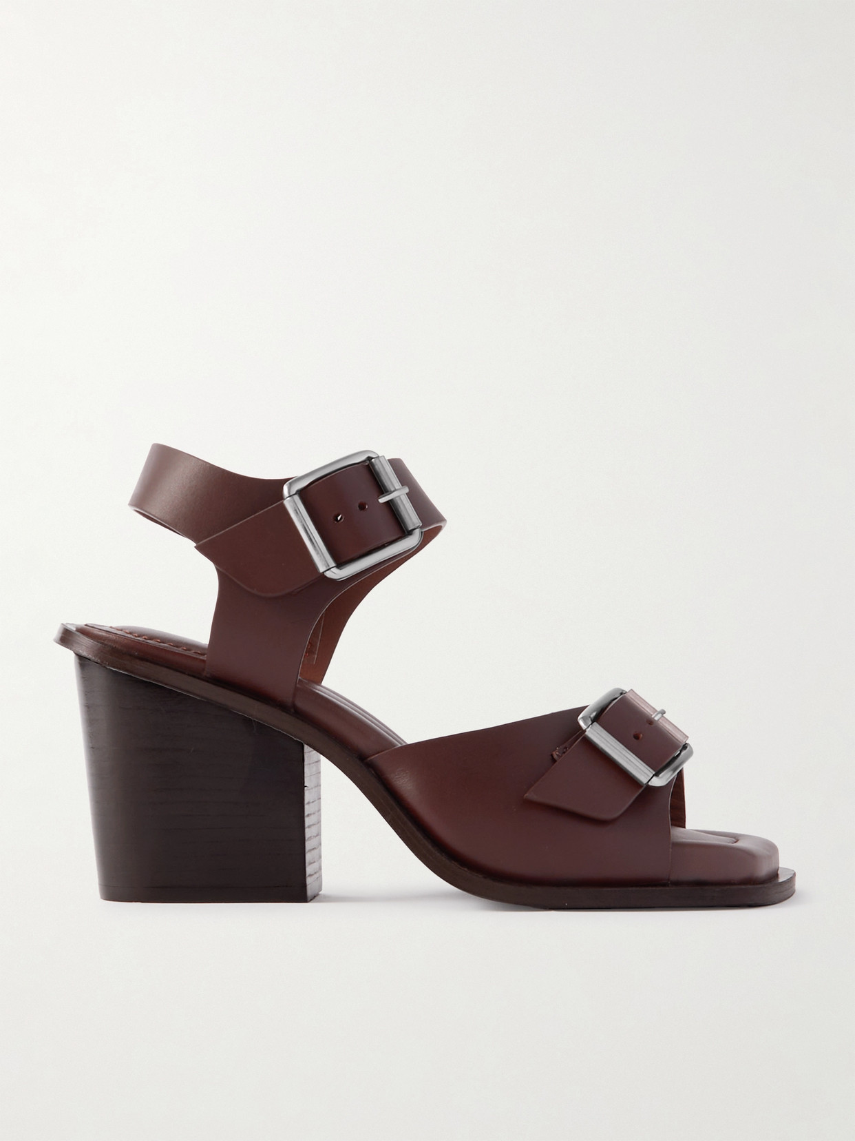 Shop Lemaire Leather Sandals In Brown