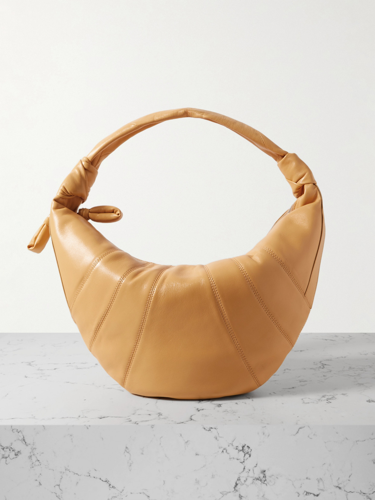 LEMAIRE - Fortune Croissant Knotted Leather Shoulder Bag - Brown