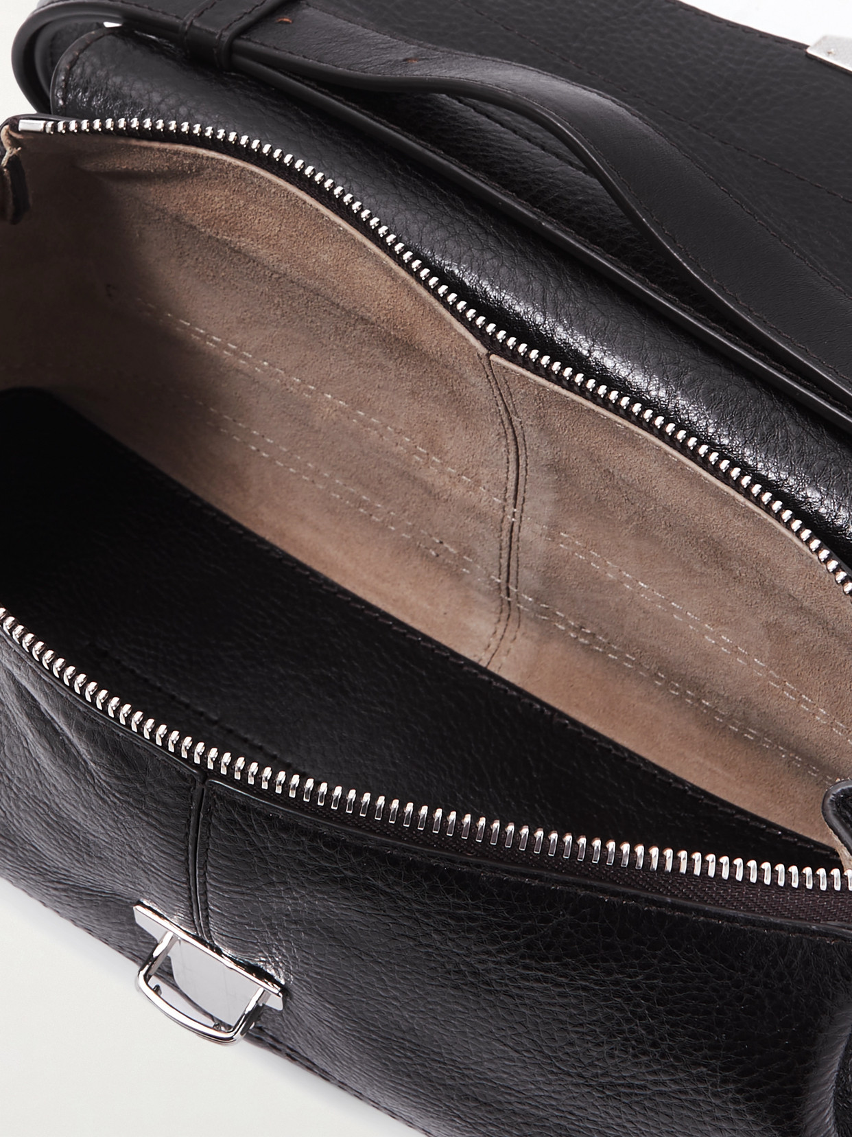 Lemaire Small Gear Textured-leather Shoulder Bag In Brown