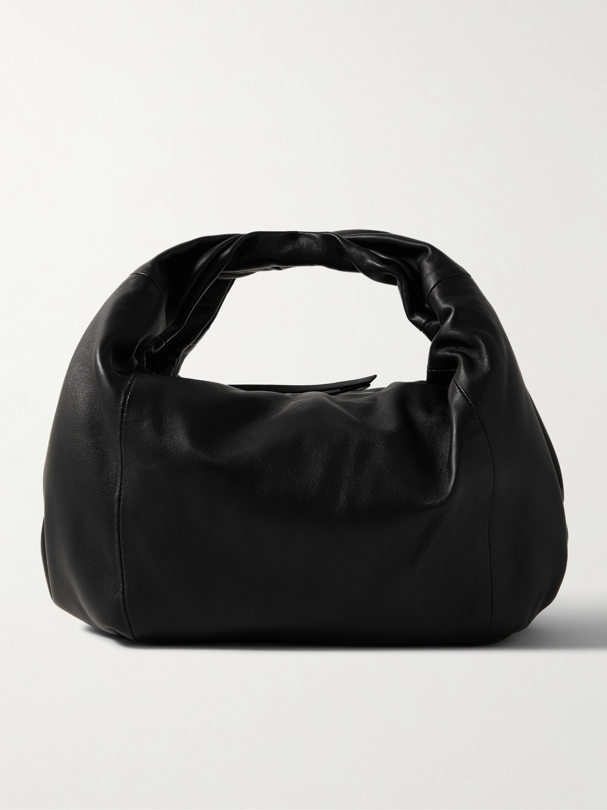 Dries Van Noten Gathered Leather Tote In Black