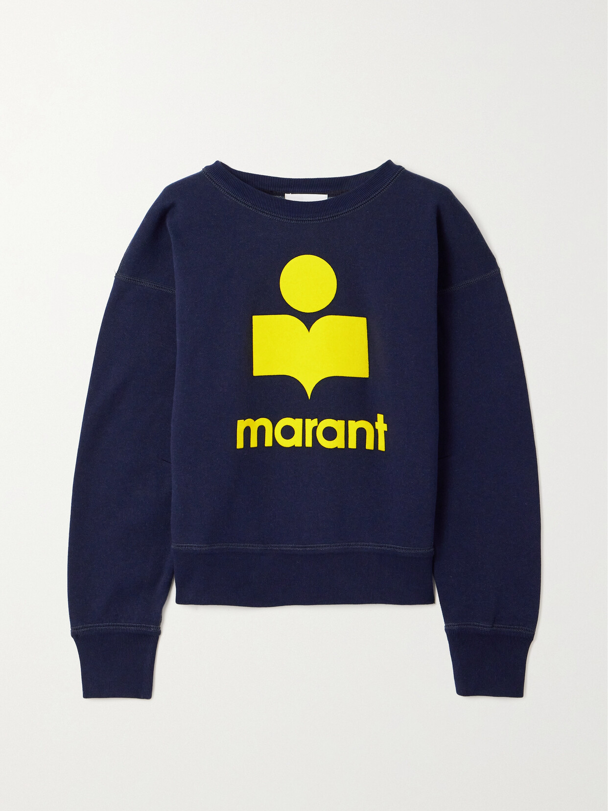 Marant Étoile Mobyli Flocked Cotton-blend Jersey Sweater - Blue