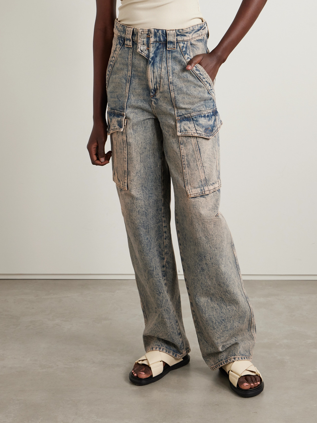 Marant Étoile - Heilani High-Rise Straight-Leg Cargo Jeans