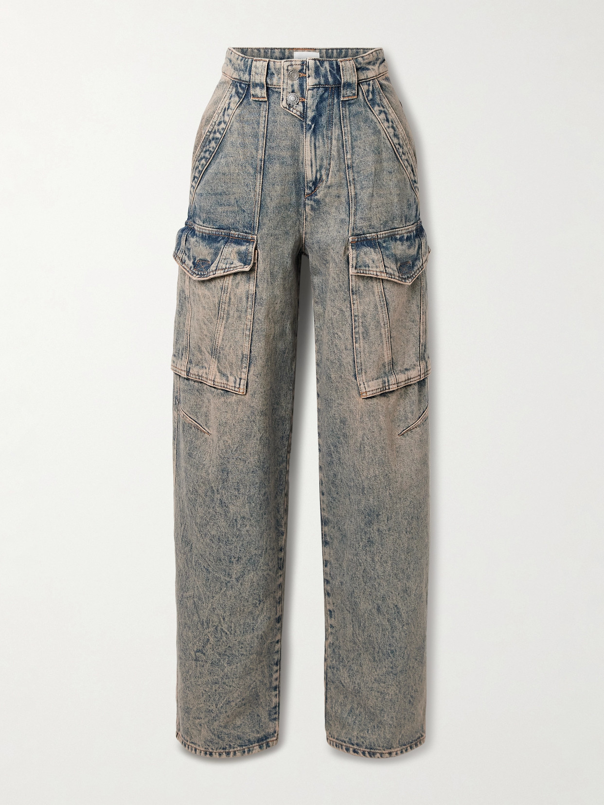 Marant Étoile Heilani High-rise Straight-leg Cargo Jeans - Blue