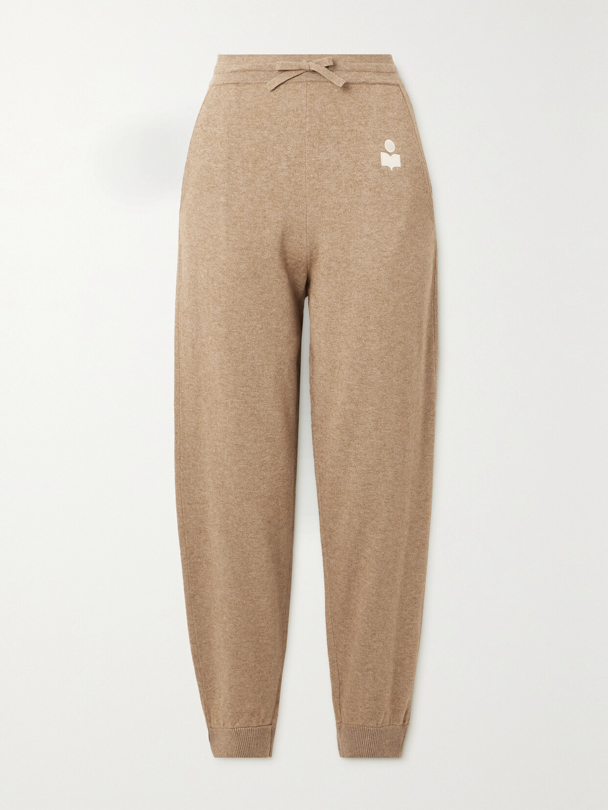 Marant Etoile Kira Intarsia-knit Track Pants In Brown