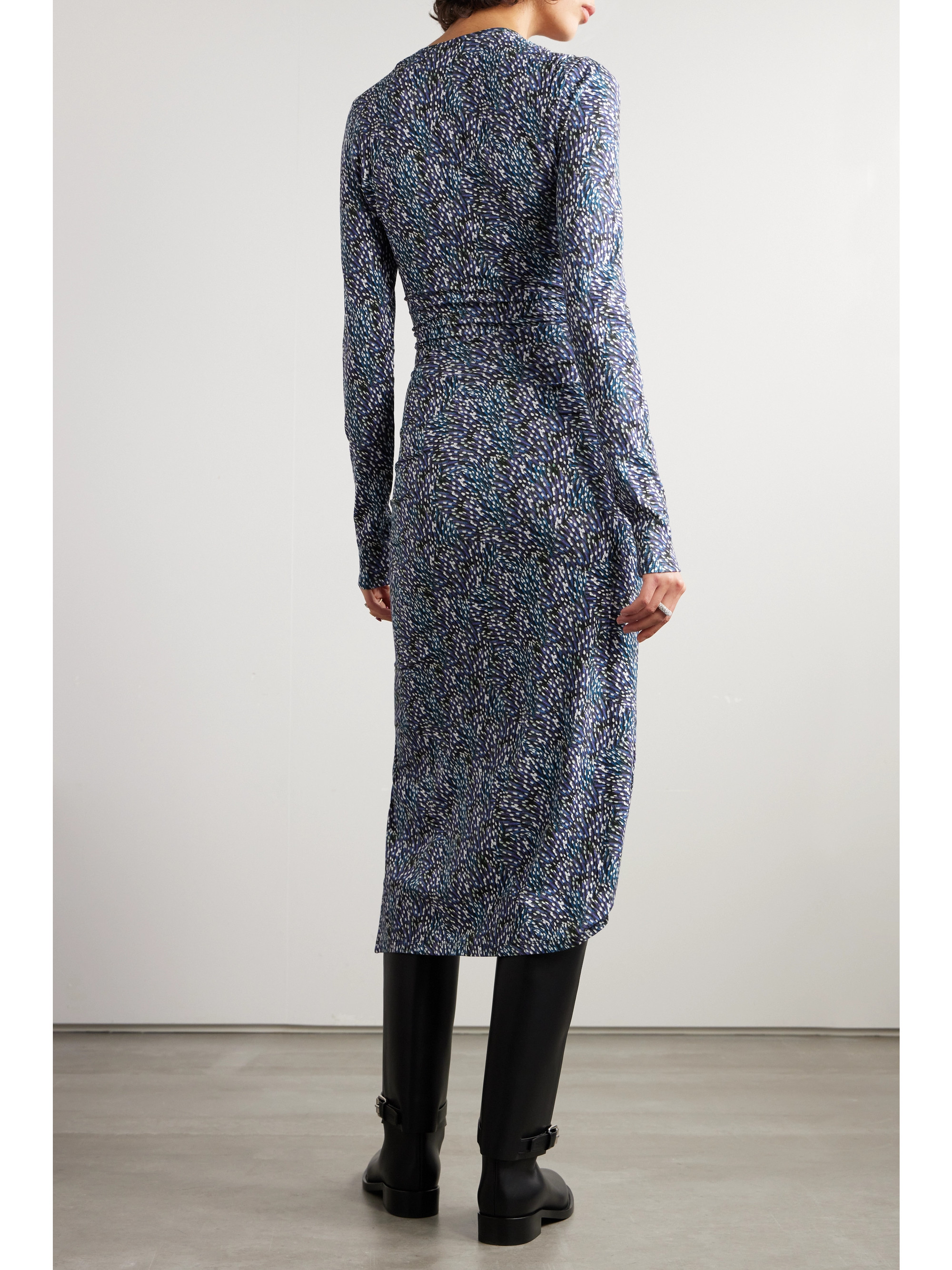 Marant Étoile Jelina gathered printed stretch-jersey midi dress thumbnail